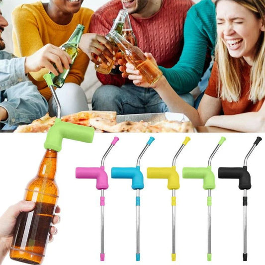 Slick Sipping Straw - Premium Stainless Steel and Plastic Party Accessory for Smooth, Fast-Flowing Beverage Enjoyment