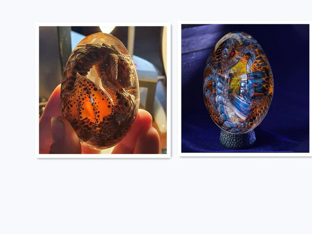 Lava Dragon Egg Desktop Decoration Dinosaur Egg Resin Crafts in various colours