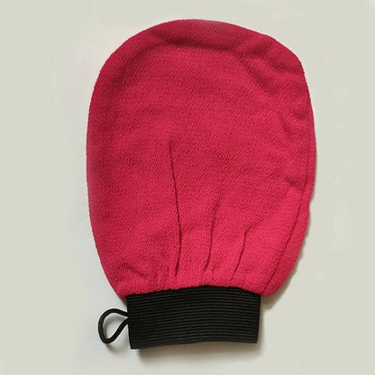 Rayon bath gloves for exfoliation in various colours