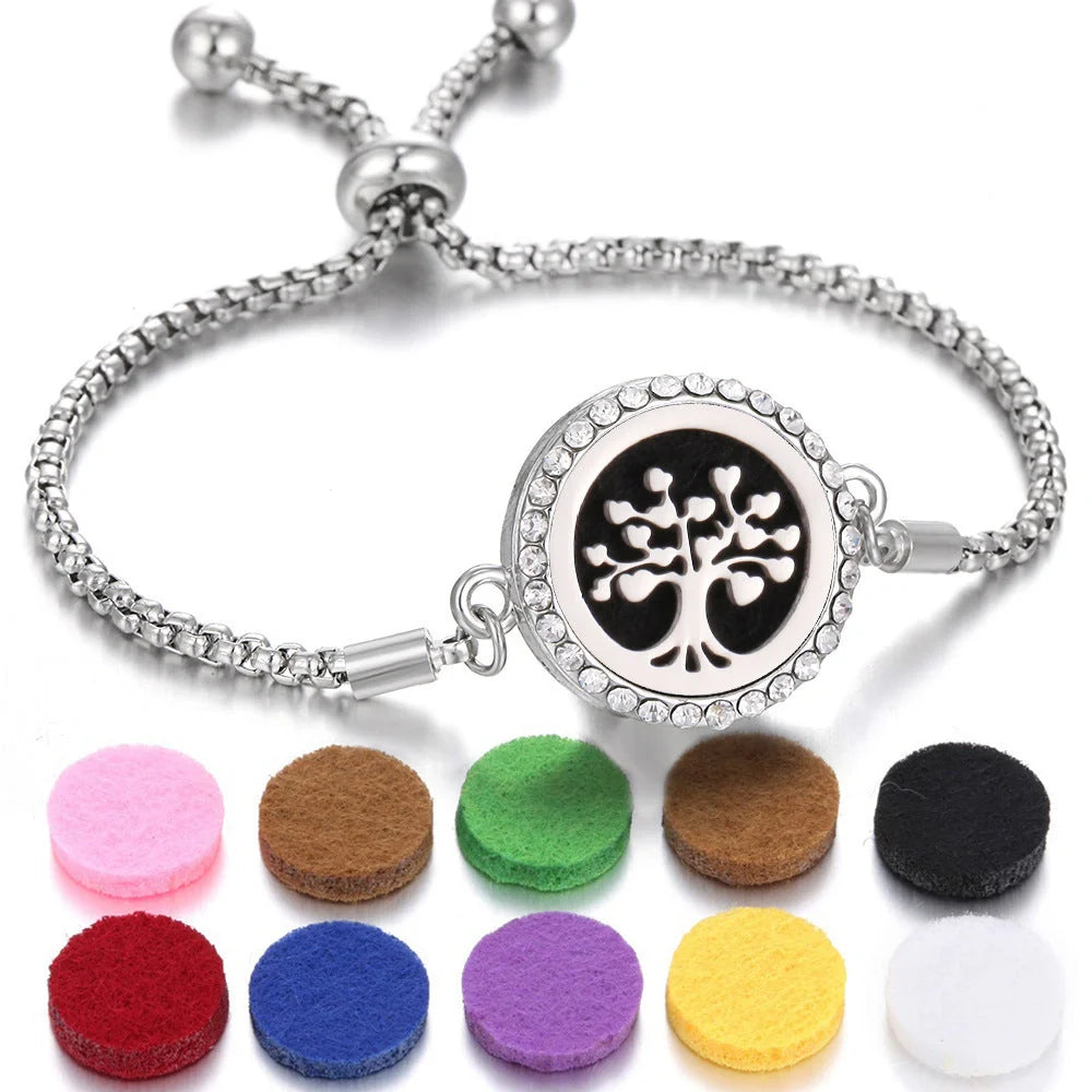 Stylish Aromatherapy Bracelet with Essential Oil Diffuser in various designs
