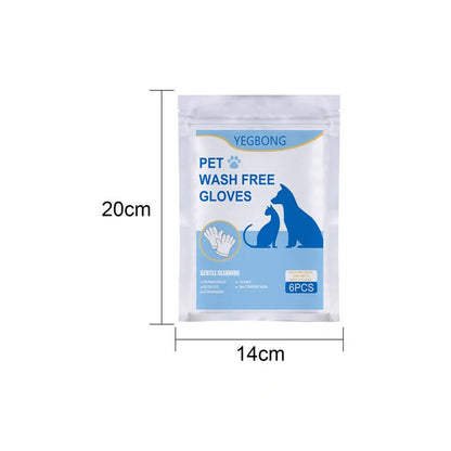Disposable pet gloves in aluminium foil, pack of 6, for hygienic pet care