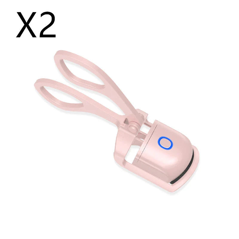 Rechargeable heated eyelash curler with temperature control, perfect for curling and defining lashes
