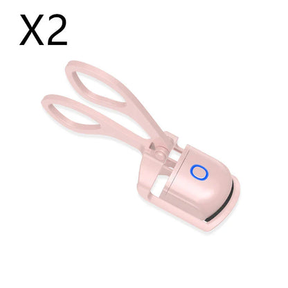 Rechargeable heated eyelash curler with temperature control, perfect for curling and defining lashes