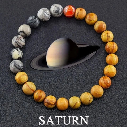 Matte 10mm stone beads couples bracelet in various planet-inspired colours