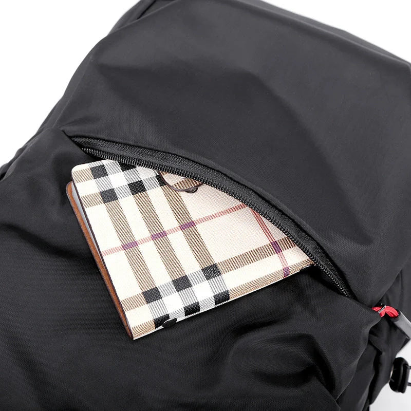 Stylish nylon backpack with multiple compartments for everyday use