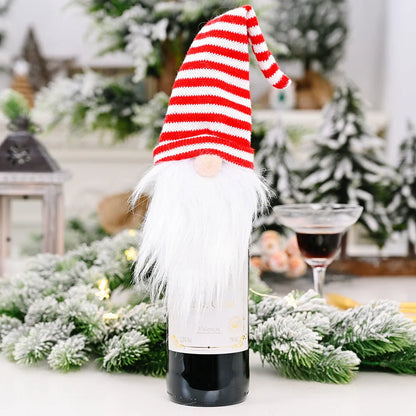 Festive Christmas wine bottle socks in vibrant colours, 14cm x 31cm