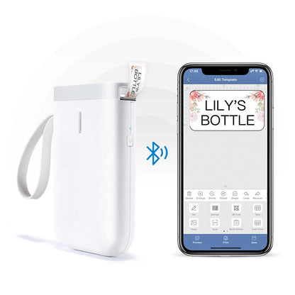 Compact Bluetooth Label Printer with thermal printing technology, Bluetooth connectivity, and versatile label design capabilities for home and office use