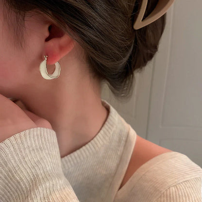 Dripping glaze geometric irregular round earrings in candy colours