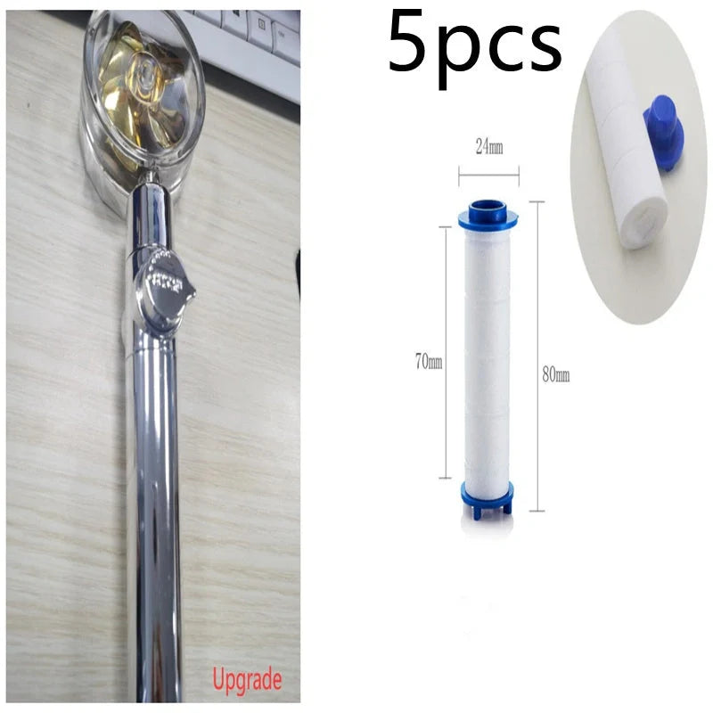 Turbo Propeller Shower Head in various colours with 360-degree fan extension