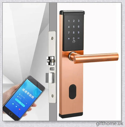 App Smart Lock with stainless steel construction, remote access, and smartphone control for secure home entry
