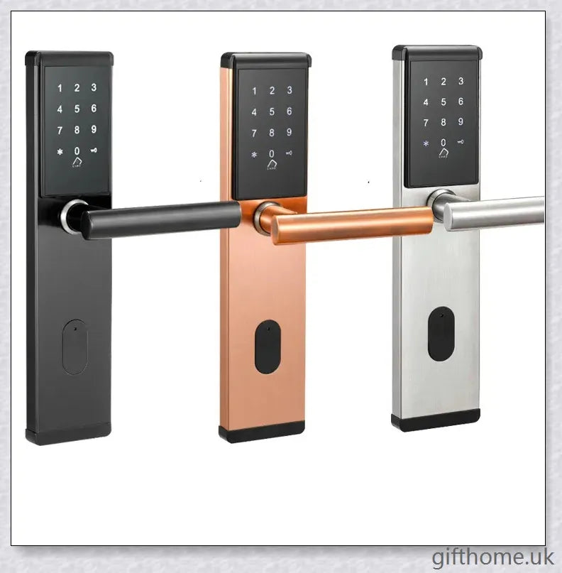 App Smart Lock with stainless steel construction, remote access, and smartphone control for secure home entry