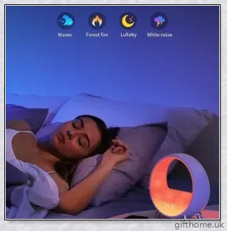 Smart alarm clock with Bluetooth speaker, night light, and wake-up light for customised sleep and ambience