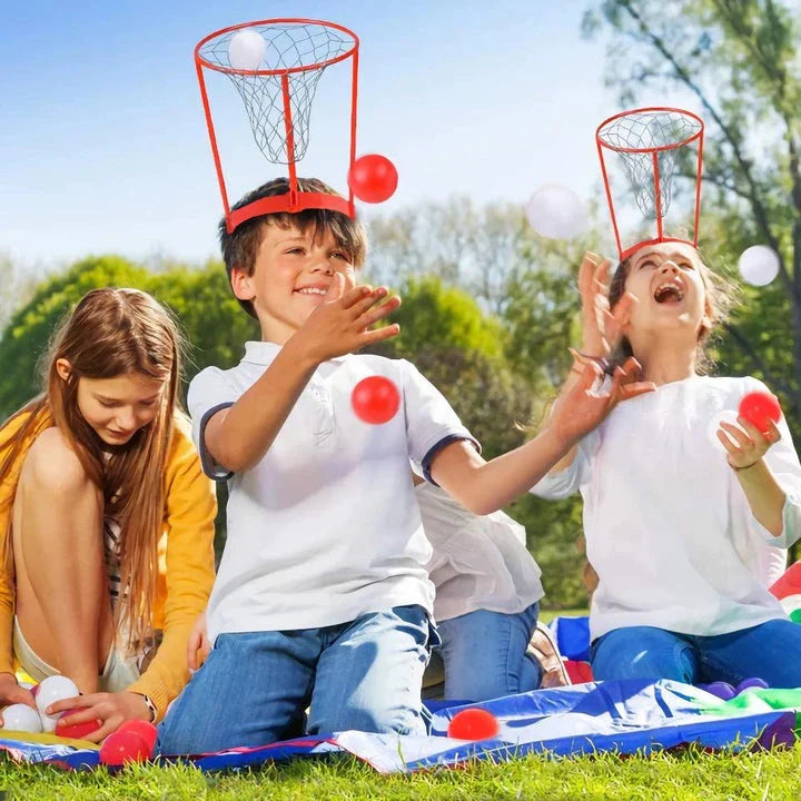Adjustable basketball net headband in red colour with flexible strap for basketball games and competitions
