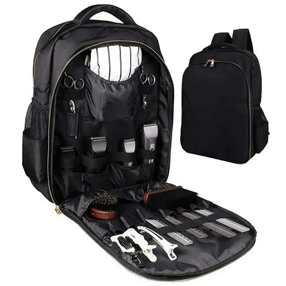 A sleek and spacious backpack designed to revolutionise the way barbers and hairstylists carry their essential tools and accessories