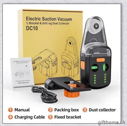 Electric Drill Dust Collector with Laser Level - Precisely drill holes and keep your workspace clean and tidy