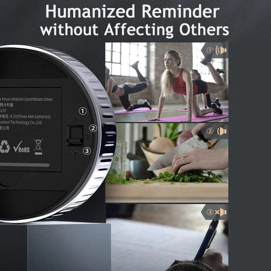 A multi-function magnetic kitchen timer with a digital countdown and LED display, perfect for cooking, exercising, and time management.