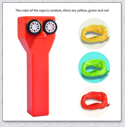A mesmerising rope launcher toy that creates a hypnotic, floating string loop through the principles of physics