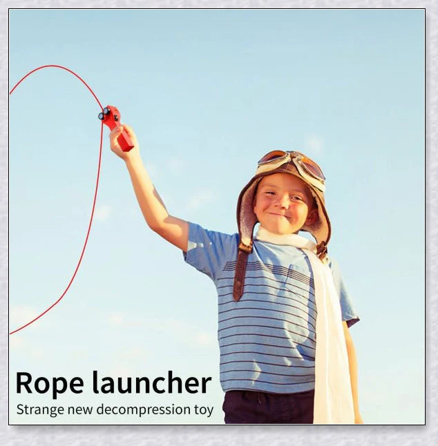 A mesmerising rope launcher toy that creates a hypnotic, floating string loop through the principles of physics