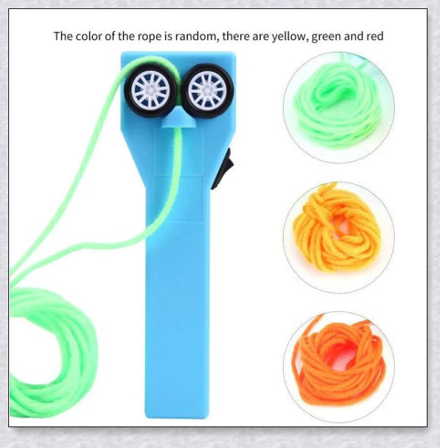 A mesmerising rope launcher toy that creates a hypnotic, floating string loop through the principles of physics