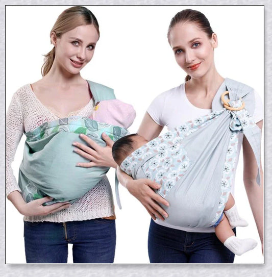 A stylish and versatile 3-in-1 ring sling baby carrier in various colours, designed to keep your little one close and comfortable while leaving your hands free.