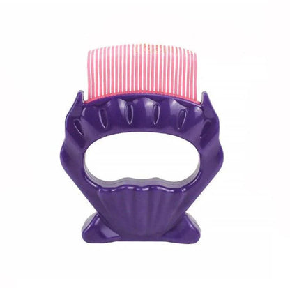 Pet Massage Shell Brush with soft bristles and ergonomic design for gentle, effective grooming