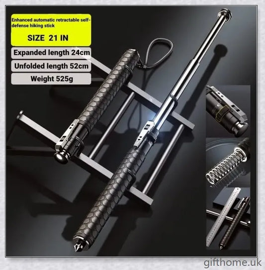 Enhanced Retractable Multi-Tool - a durable and secure outdoor walking aid with automatic deployment, premium alloy construction, and an ergonomic anti-slip handle