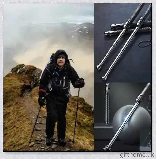 Enhanced Retractable Multi-Tool - a durable and secure outdoor walking aid with automatic deployment, premium alloy construction, and an ergonomic anti-slip handle