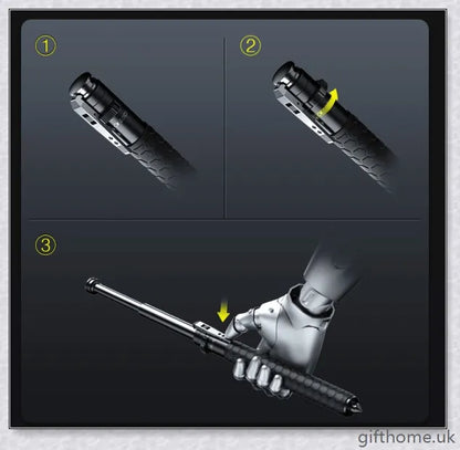 Enhanced Retractable Multi-Tool - a durable and secure outdoor walking aid with automatic deployment, premium alloy construction, and an ergonomic anti-slip handle