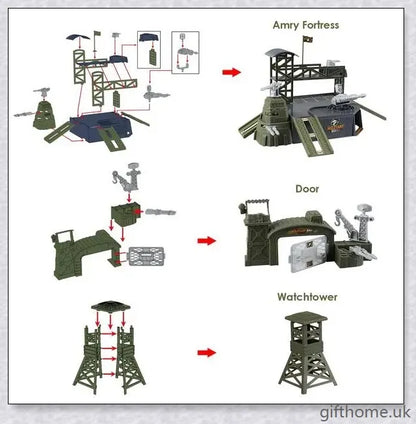 34-piece military base playset with battle map, vehicles, tanks, and other army-themed accessories for engaging strategic play