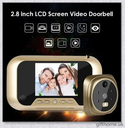 Premium 2.8-Inch Infrared Night Vision Video Doorbell with Intelligent Peephole for Home Security and Visitor Monitoring