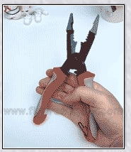 Silver Multifunctional Electrician Pliers (6-in-1) with a compact, durable design for cutting, stripping, deburring, gripping, and crimping a variety of materials