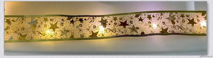 Christmas Ribbon Fairy Lights with warm LED lights, available in gold and silver colours, create a magical holiday ambiance