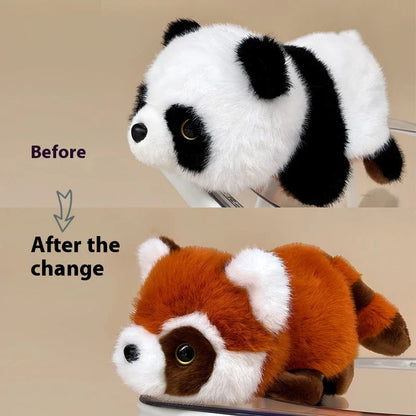 Plush red panda doll toy with soft, velvety fur and endearing features, perfect for children's birthday gifts and playtime
