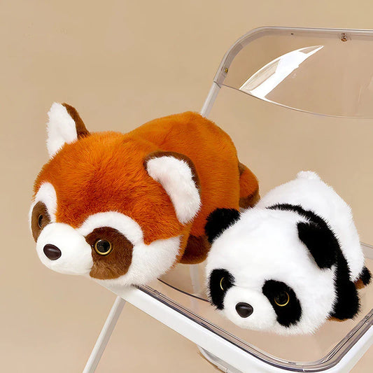 Plush red panda doll toy with soft, velvety fur and endearing features, perfect for children's birthday gifts and playtime