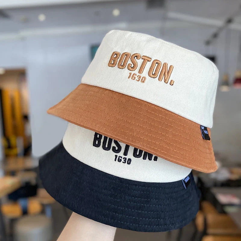 Adjustable Kids Wide Brim Bucket Hat with Korean Letter Embroidery, Suitable for Boys and Girls Ages 2-5
