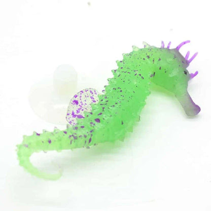 Luminous sea horse aquarium decor with a mesmerising glow, made of premium silicone