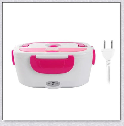 Portable Heated Electric Lunch Box in various colours - green, blue, orange, and pink