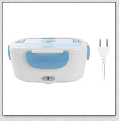 Portable Heated Electric Lunch Box in various colours - green, blue, orange, and pink