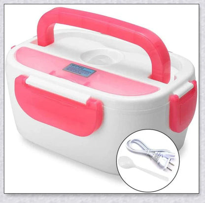Portable Heated Electric Lunch Box in various colours - green, blue, orange, and pink