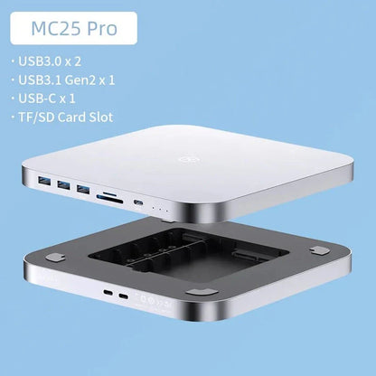 Hagibis USB-C Hub with Dual Hard Drive Enclosure for Mac Mini M1 and M2