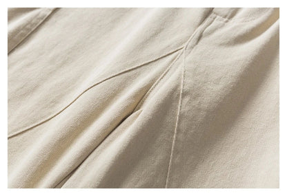Stylish men's drawstring baggy straight trousers in black and milky white colours