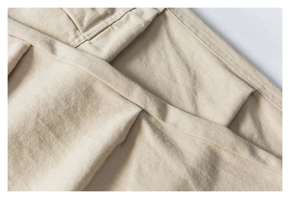 Stylish men's drawstring baggy straight trousers in black and milky white colours