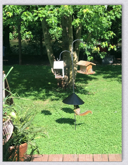 Squirrels Trouble - Squirrel-proof bird feeder accessory with spring-loaded mechanism to deter squirrels