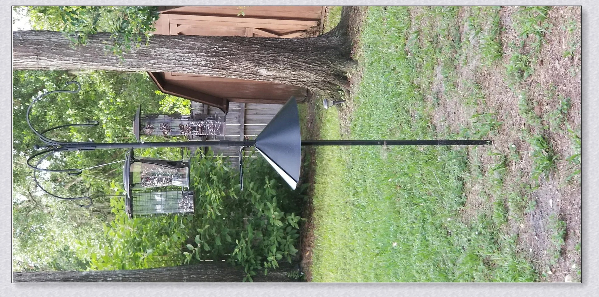 Squirrels Trouble - Squirrel-proof bird feeder accessory with spring-loaded mechanism to deter squirrels