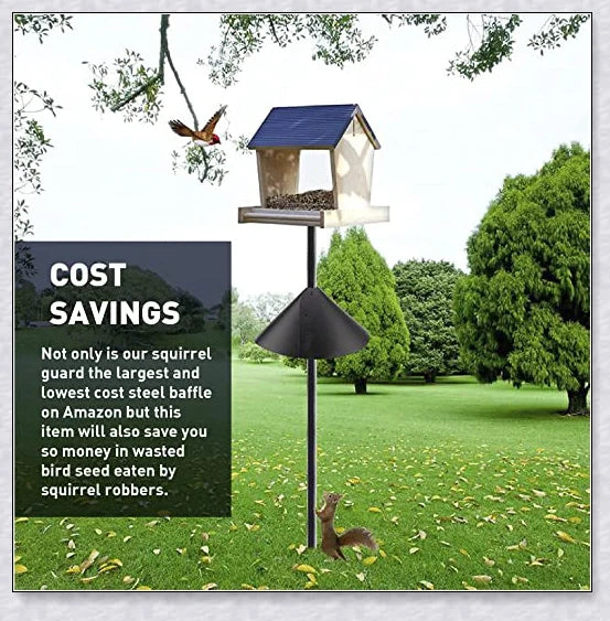 Squirrels Trouble - Squirrel-proof bird feeder accessory with spring-loaded mechanism to deter squirrels
