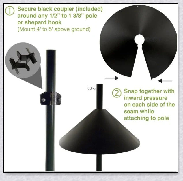 Squirrels Trouble - Squirrel-proof bird feeder accessory with spring-loaded mechanism to deter squirrels
