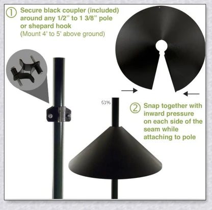 Squirrels Trouble - Squirrel-proof bird feeder accessory with spring-loaded mechanism to deter squirrels