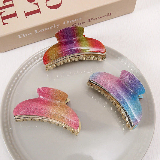 Fashion Large Acrylic Gradient Hair Claw - Elegant and Secure Hair Accessory for Women