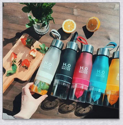 H2O Fruit Infusion Water Bottle with Vibrant Fruit Slices Floating Inside