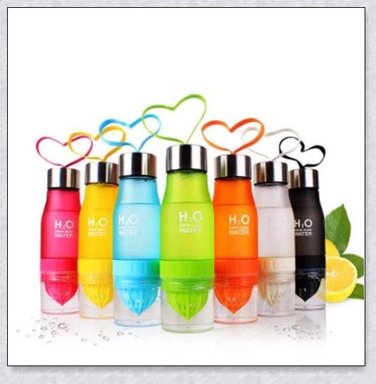 H2O Fruit Infusion Water Bottle with Vibrant Fruit Slices Floating Inside